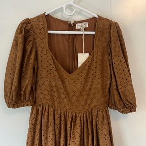 Beautiful mocha brown eyelit dress